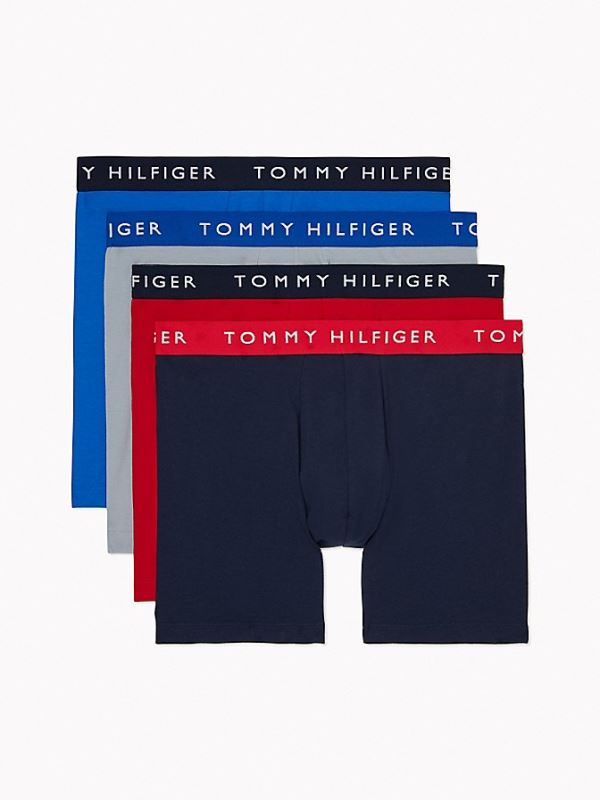 Tommy Hilfiger Bomulds Stretch Boxer Brief 4PK Nye Modeller - Boxer Briefs Rød Mørkeblå Blå