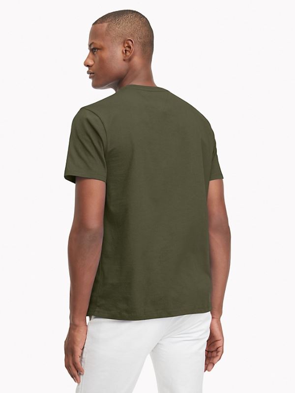 Tick Overskæg Kontrovers Tommy Hilfiger T-Shirts Herre Danmark - Essential Solid T-Shirt Grøn